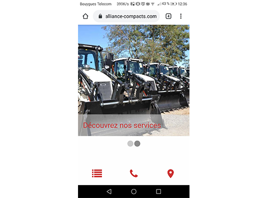 The Alliance Compacts website, 2019 version, on an Android smartphone