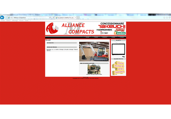 The original Alliance Compacts website on a computer, in Internet Explorer