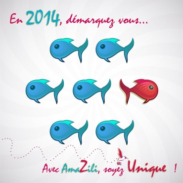 Carte de voeux nouvelle année crée par AmaZili, l'agence de communication à Vienne 38200