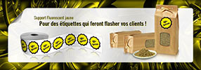étiquettes fluo jaune